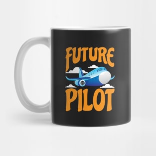 Future Pilot Kids, Toddler Airplane Pilot Boy Girl Mug